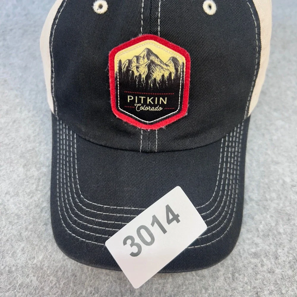 Pitkin Colorado Mens Black American Dry Goods Trucker Hat Mountain Patch OSFM